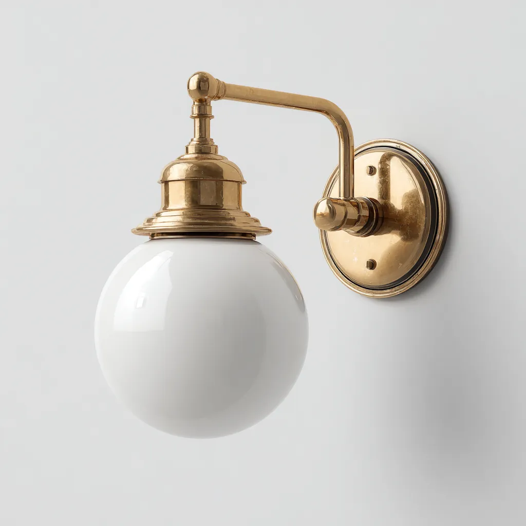 Applique-metallo-vetro-21x17x30 cm-oro-bianco-stile vintage classico-Quietilo