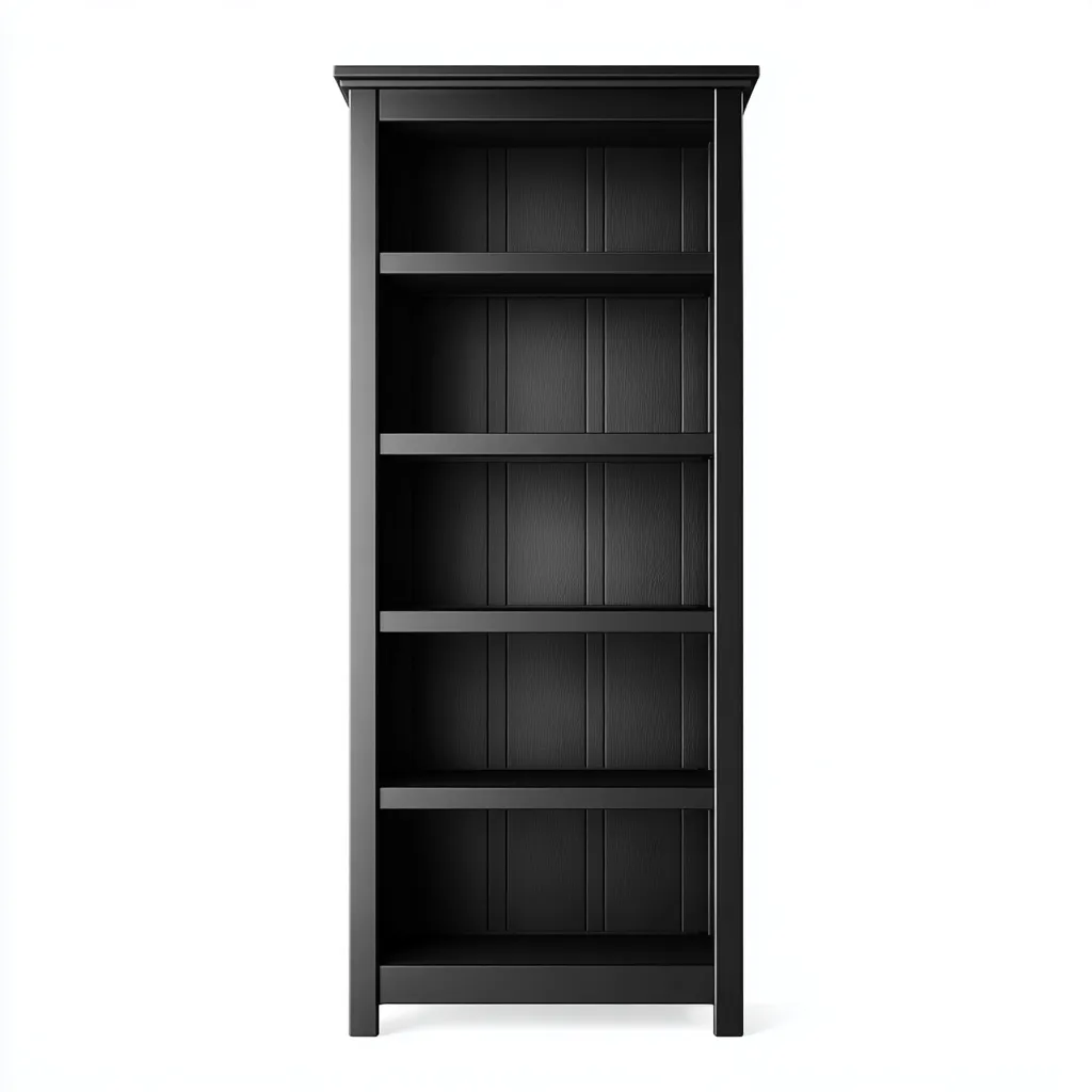 Libreria-legno-ingegnerizzato-83x30x188 cm-nero-design classico-Quietilo