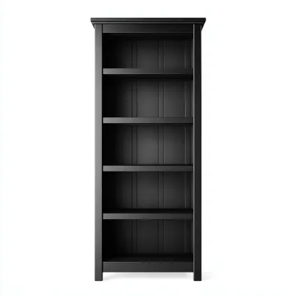 Libreria-legno-ingegnerizzato-83x30x188 cm-nero-design classico-Quietilo