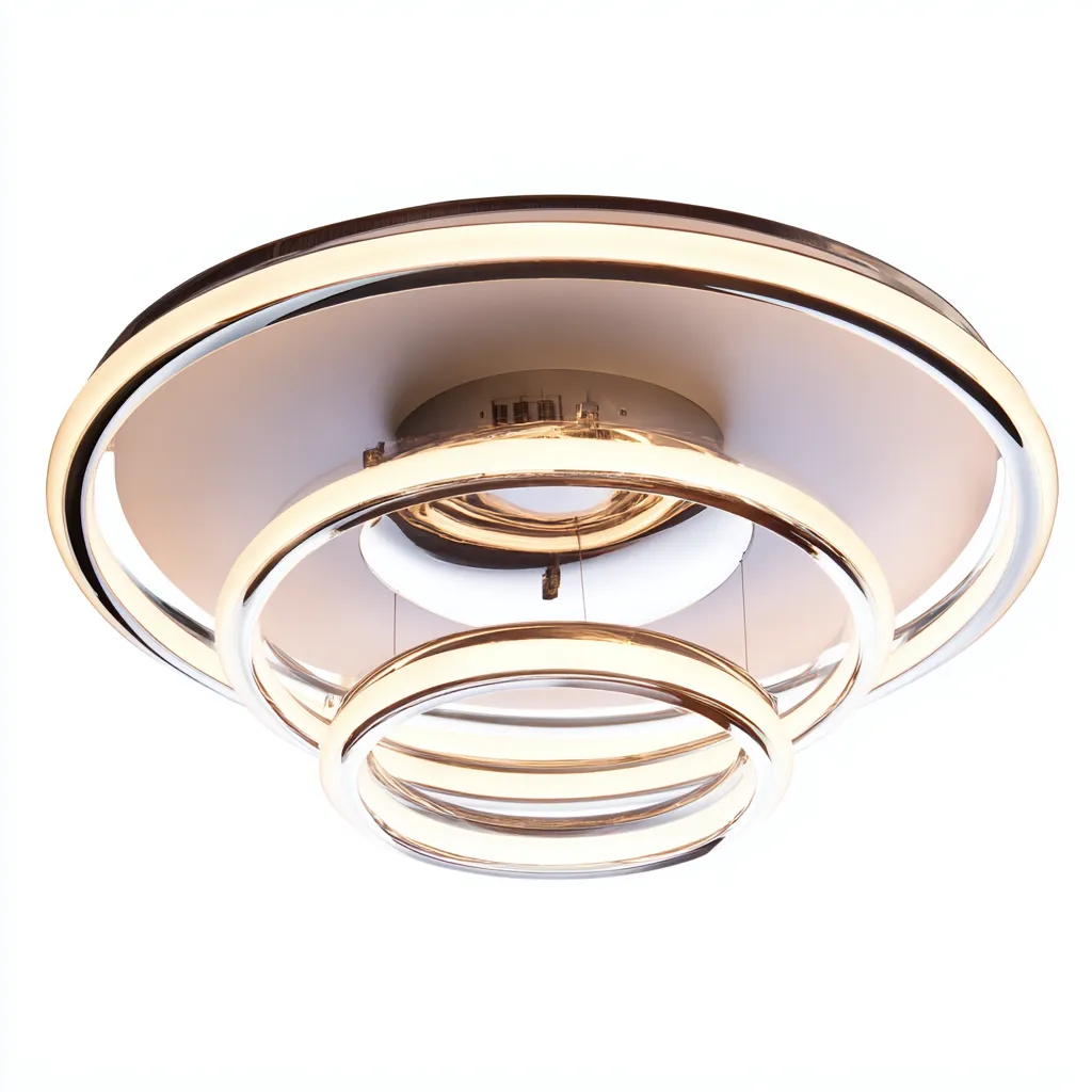 Lampada da soffitto-metallo-acrilico-62x62x14 cm-oro-bianco-design moderno-Quietilo