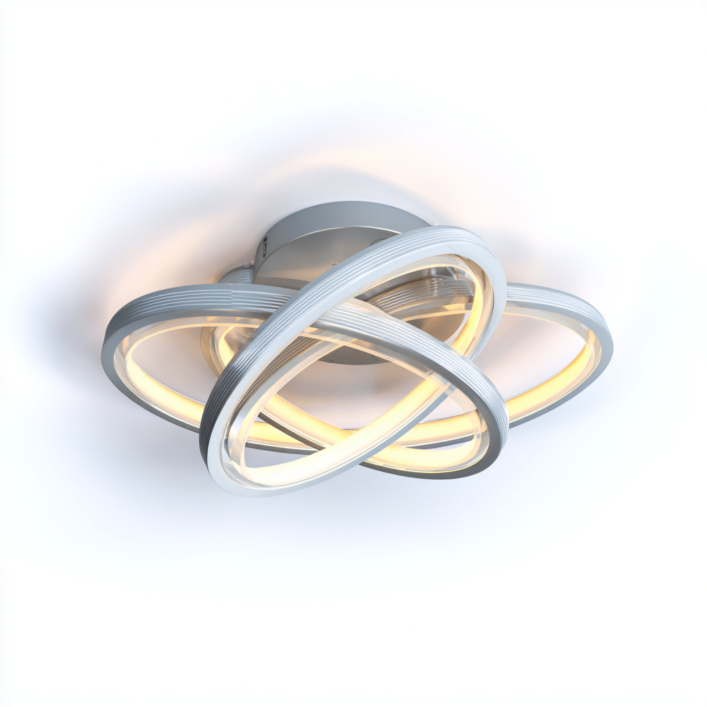 Lampada da soffitto-metallo-acrilico-56x50x11 cm-argento-bianco-design moderno-Quietilo