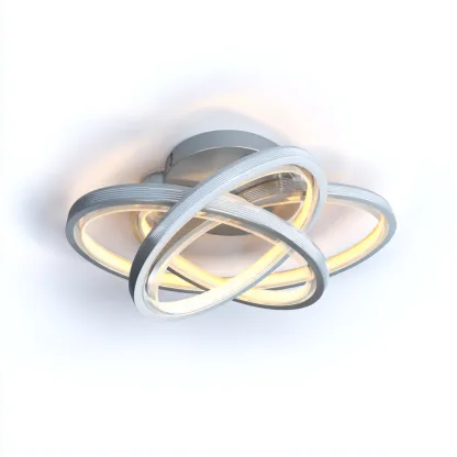 Lampada da soffitto-metallo-acrilico-56x50x11 cm-argento-bianco-design moderno-Quietilo