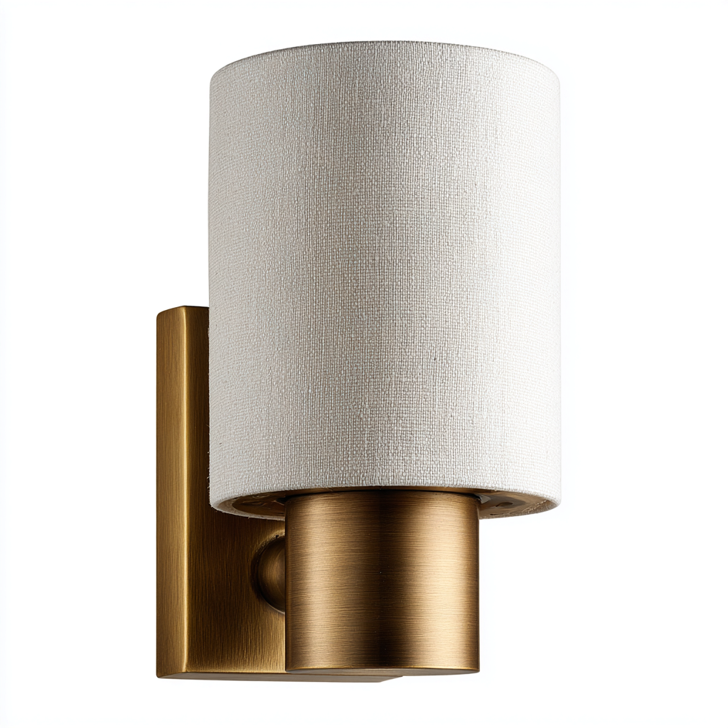 Applique-metallo-tessuto-17x11x26 cm-bronzo-bianco-stile moderno-Quietilo