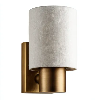 Applique-metallo-tessuto-17x11x26 cm-bronzo-bianco-stile moderno-Quietilo