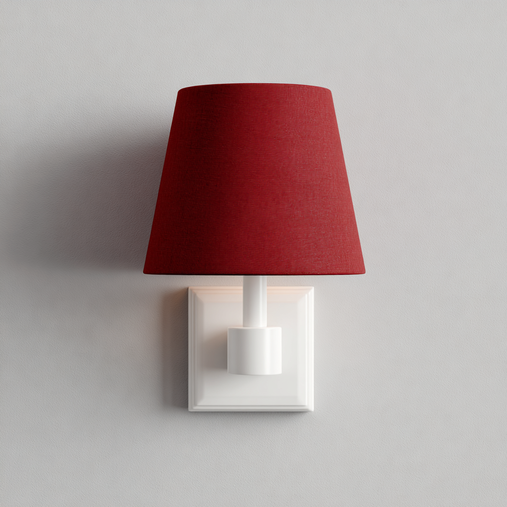 Applique-metallo-tessuto-20x16x32 cm-rosso-design moderno-Quietilo
