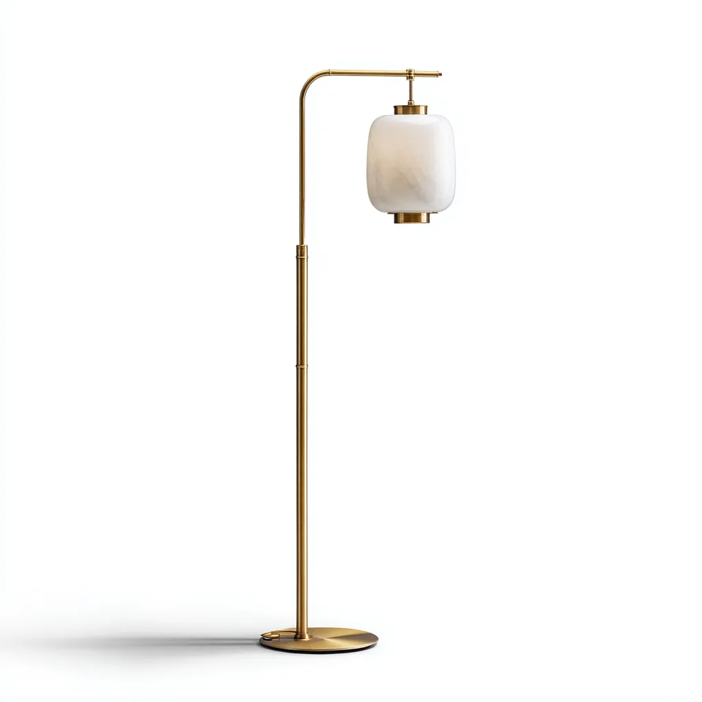 Lampada da terra-Brass-Vetro-38x28x165 cm-Oro-Bianco-Stile moderno-Quietilo
