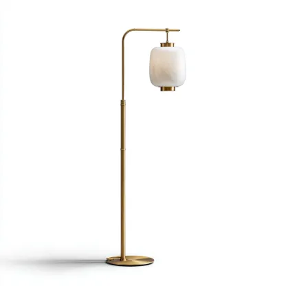 Lampada da terra-Brass-Vetro-38x28x165 cm-Oro-Bianco-Stile moderno-Quietilo