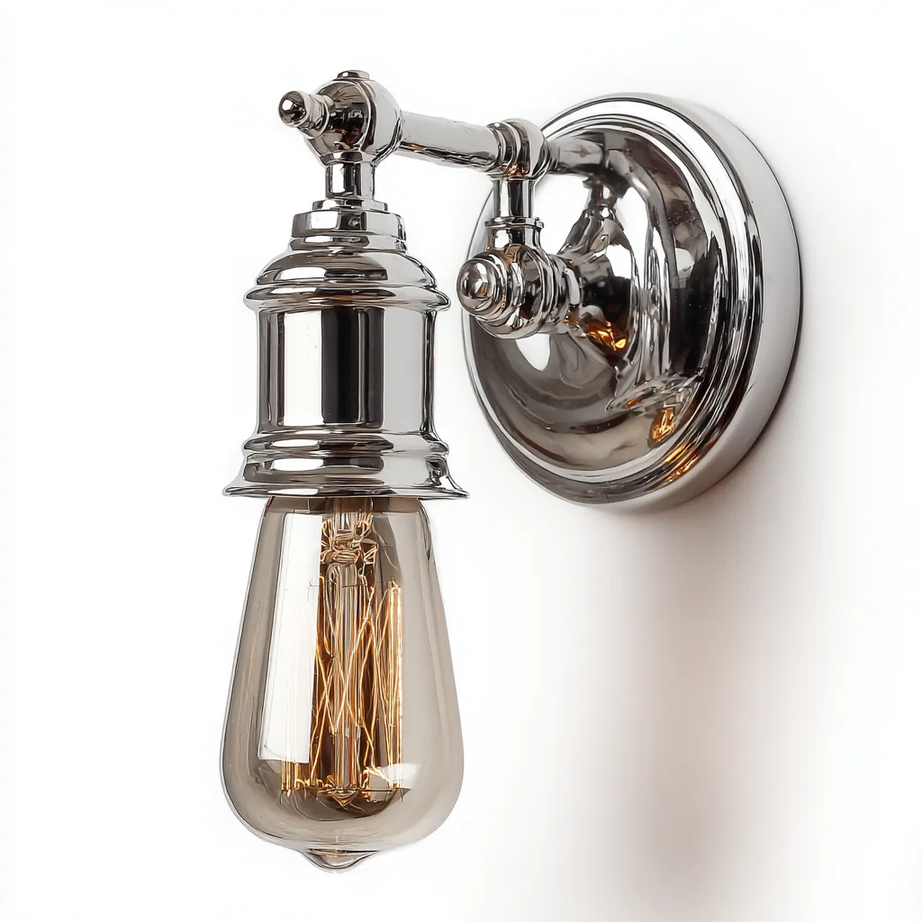 Applique-metallo-cromato-15x10x21 cm-cromato-stile vintage-Quietilo