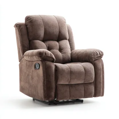 Poltrona reclinabile - Tessuto morbido - 100x95x105 cm - Marrone - Design ergonomico-Quietilo