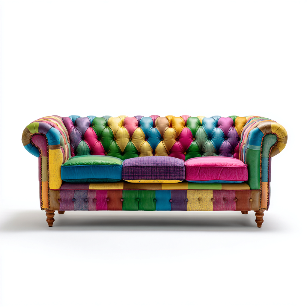 Divano lineare-pelle-legno-210x96x98 cm-multicolore-legno-design classico-Quietilo