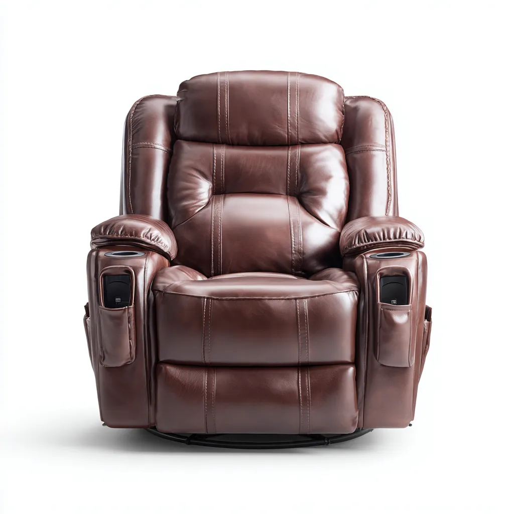 Poltrona reclinabile - Pelle sintetica - 113x107x117 cm - Marrone - Design ergonomico-Quietilo