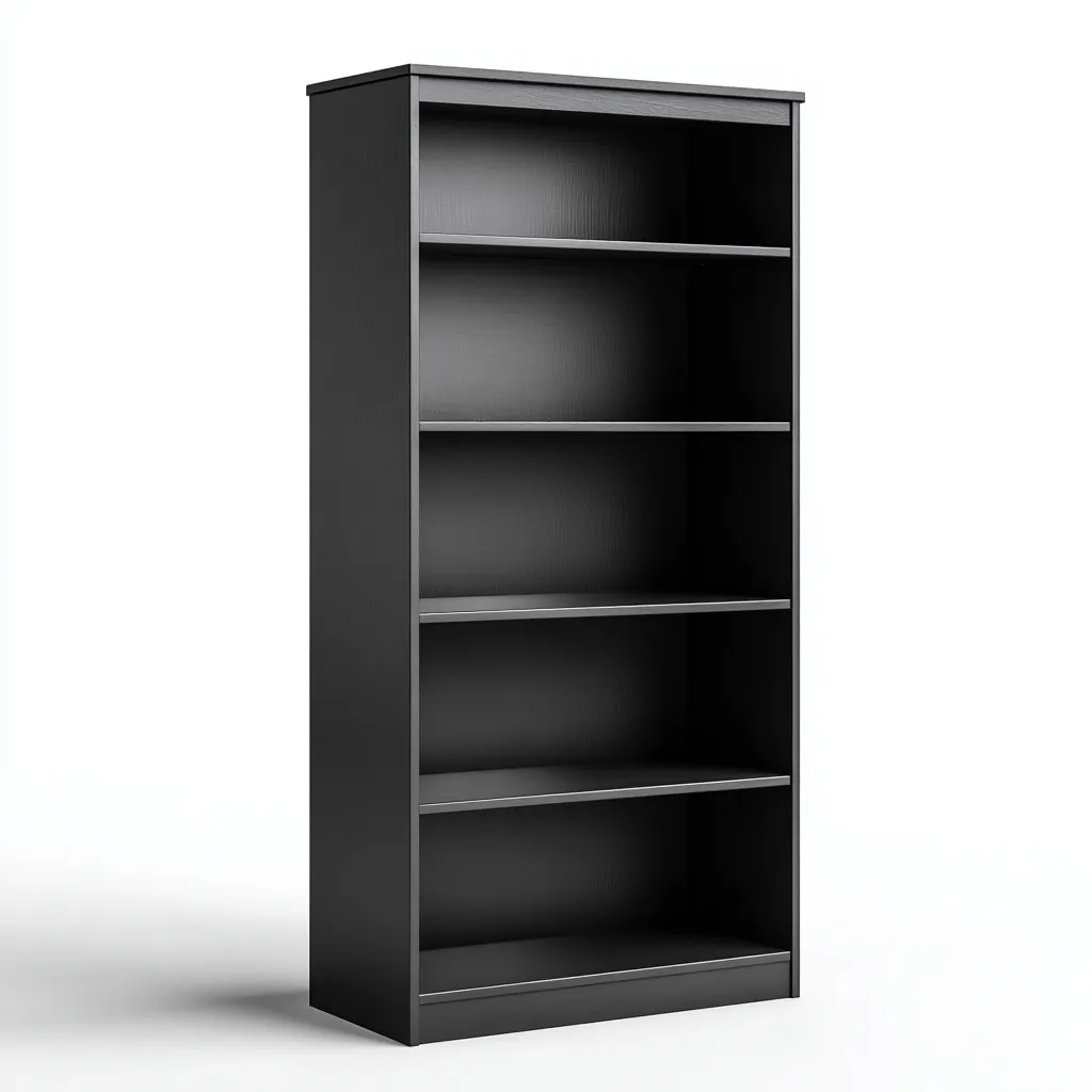 Libreria-legno-ingegnerizzato-80x29x188 cm-nero-design moderno-Quietilo