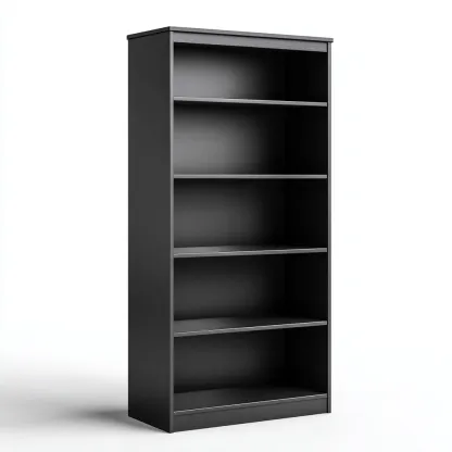 Libreria-legno-ingegnerizzato-80x29x188 cm-nero-design moderno-Quietilo