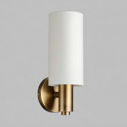 Applique-metallo-tessuto-14x12x32 cm-ottone-bianco-stile moderno minimalista-Quietilo