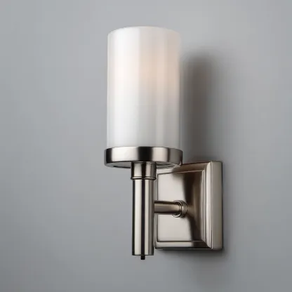 Applique-metallo-nichelato-16x11x25 cm-nichelato-bianco-stile moderno-Quietilo