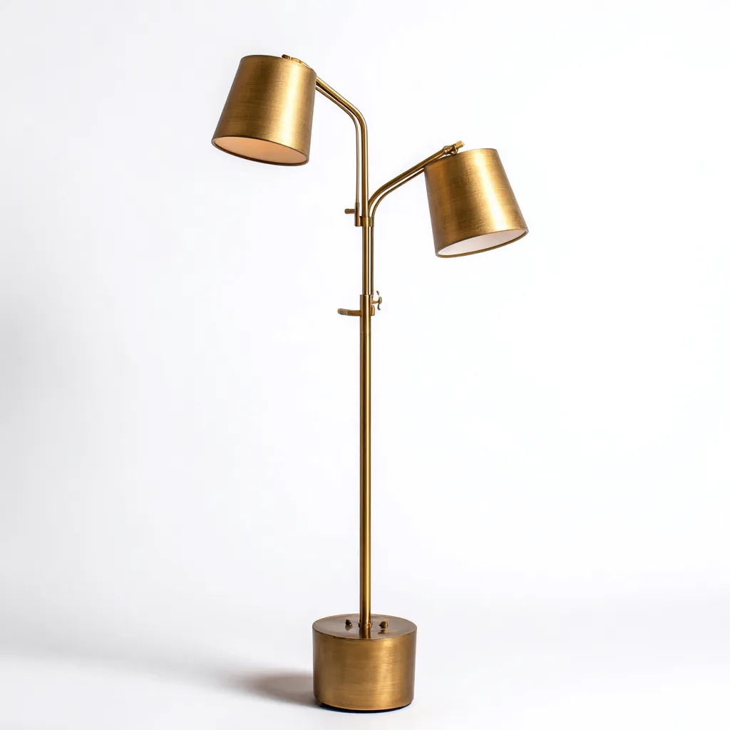 Lampada da terra-Metallo-33x33x165 cm-Champagne-Design contemporaneo-Quietilo