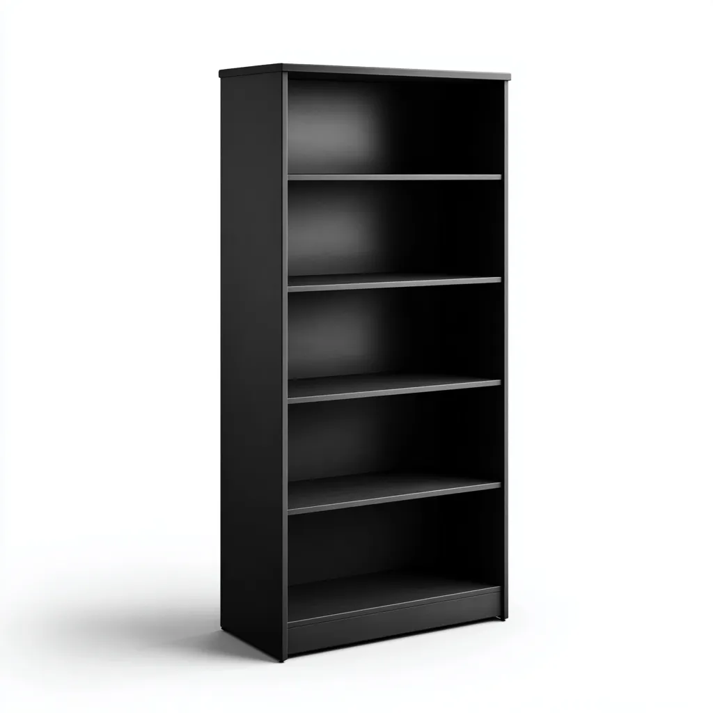 Libreria-legno-ingegnerizzato-81x29x186 cm-nero-design moderno-Quietilo