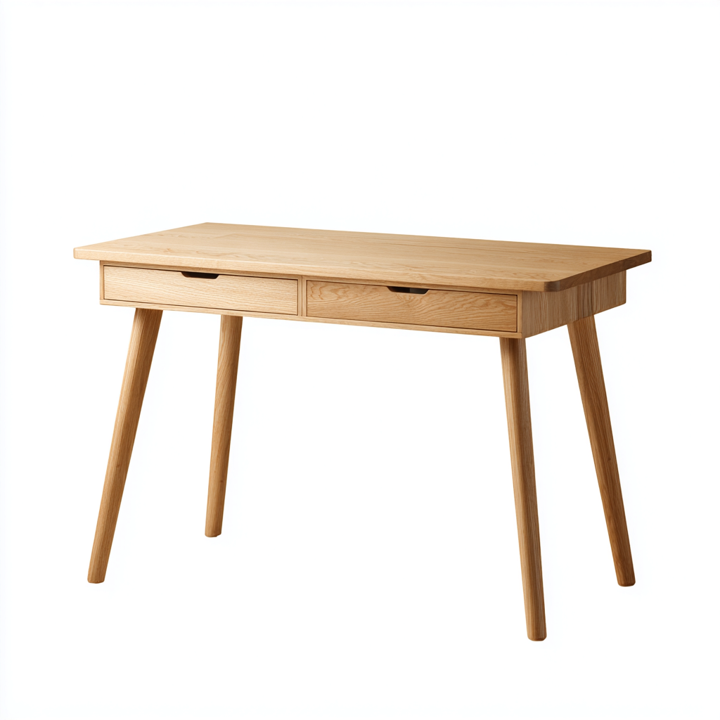 Scrivania-legno-massello-120x60x78 cm-legno-naturale-scandinavo-Quietilo