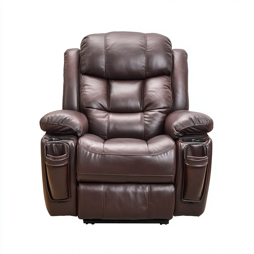 Poltrona reclinabile - Pelle sintetica - 106x98x110 cm - Marrone - Design ergonomico-Quietilo