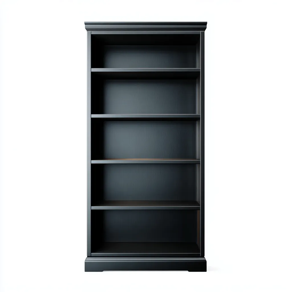 Libreria-legno-ingegnerizzato-88x32x192 cm-nero-design classico-Quietilo