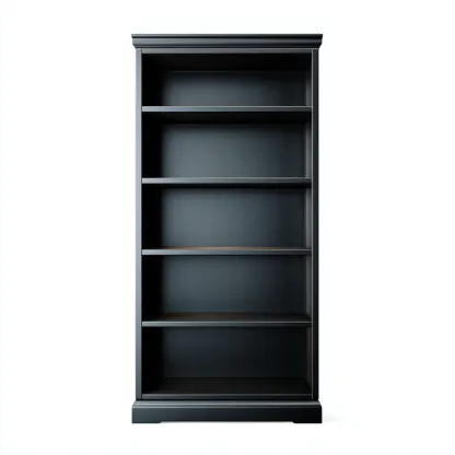 Libreria-legno-ingegnerizzato-88x32x192 cm-nero-design classico-Quietilo
