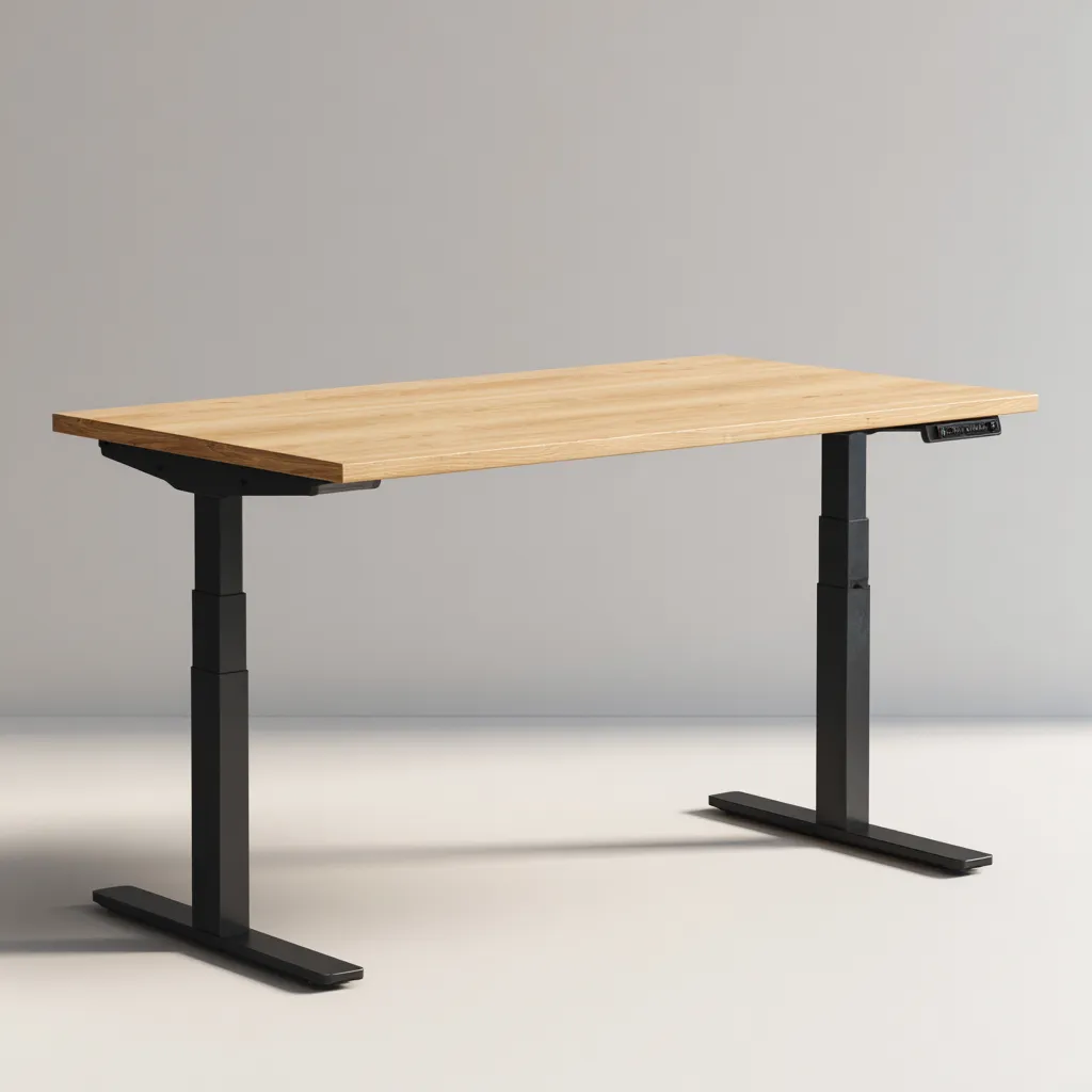 Scrivania-metallo-legno-130x70x118 cm-legno-naturale-nero-moderno-Quietilo