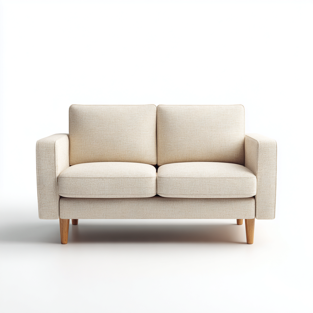 Divano lineare-tessuto-164x82x88 cm-beige-design moderno-Quietilo