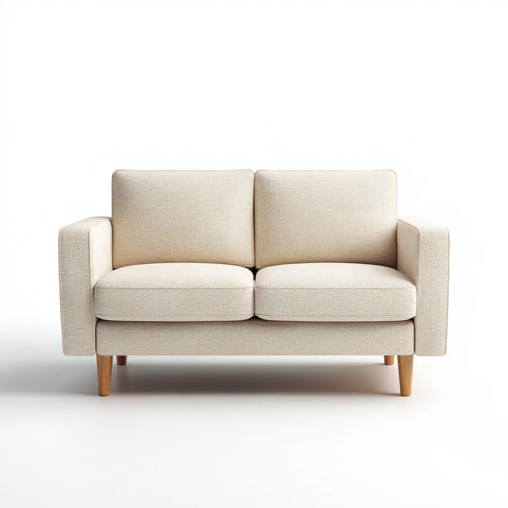 Divano lineare-tessuto-164x82x88 cm-beige-design moderno-Quietilo