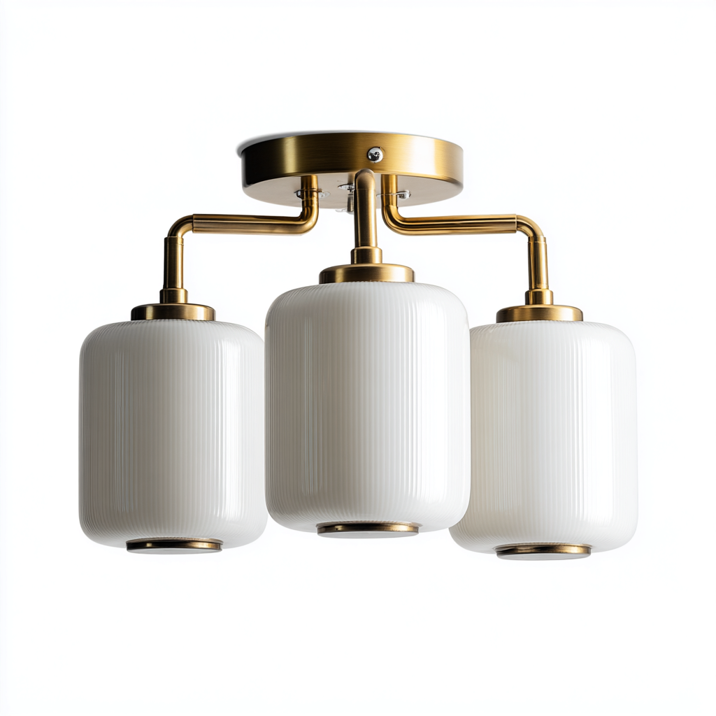 Lampada da soffitto-metallo-vetro-44x44x26 cm-oro-bianco-design moderno classico-Quietilo