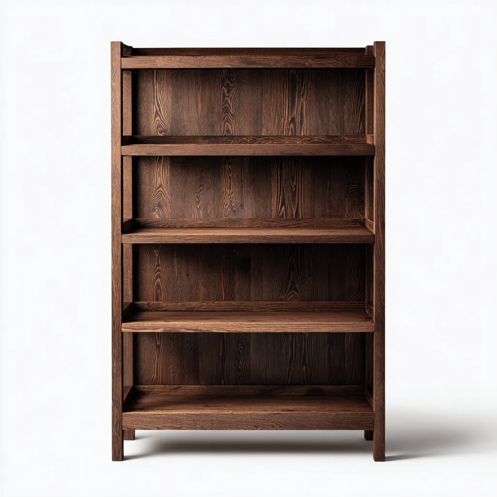 Libreria-legno-massiccio-86x32x171 cm-marrone-design moderno-Quietilo