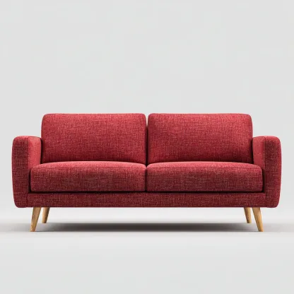 Divano lineare-tessuto-182x82x87 cm-rosso-design moderno-Quietilo