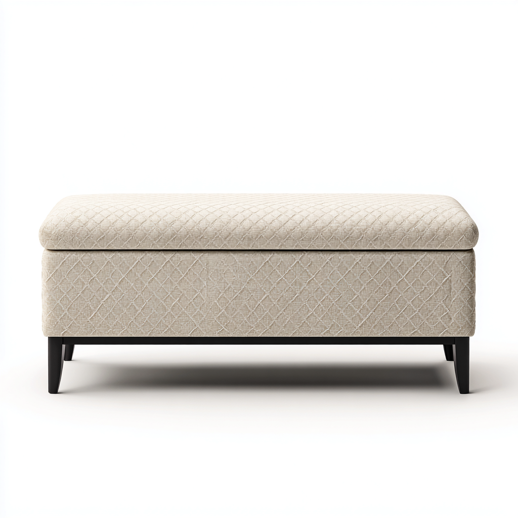 Panca da ingresso-tessuto-legno-110x42x46 cm-beige-moderno-Quietilo