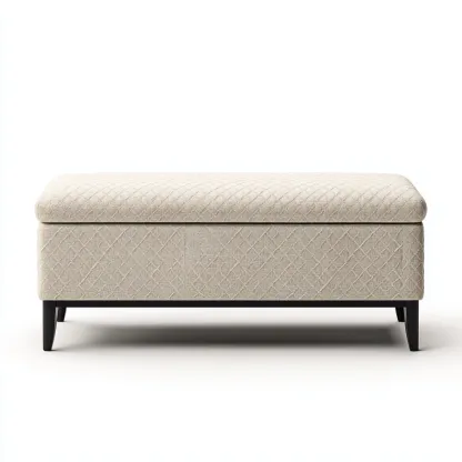 Panca da ingresso-tessuto-legno-110x42x46 cm-beige-moderno-Quietilo