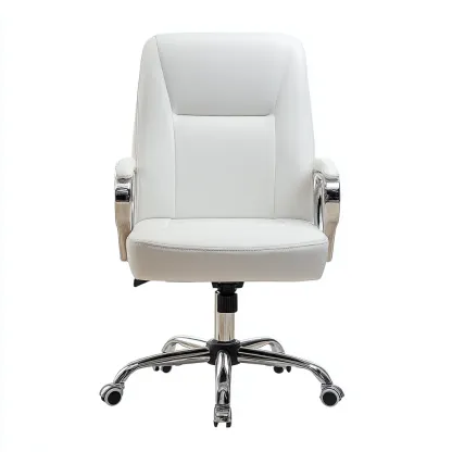 Sedia da ufficio-pelle sintetica-metallo-62x61x103 cm-bianco-design moderno-Quietilo