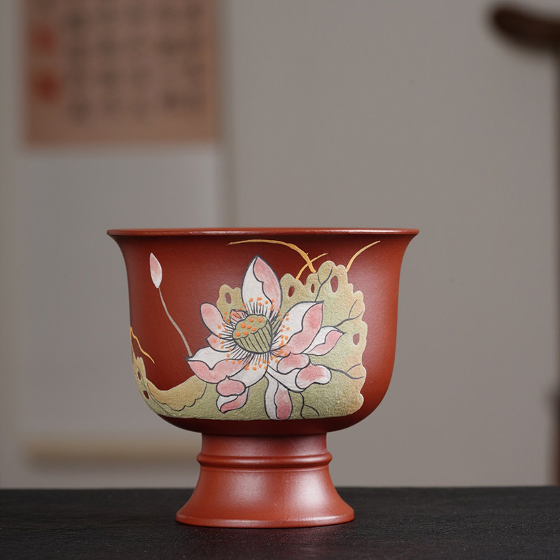 Purely Handmade Clay-Painted Zisha Tea Cups