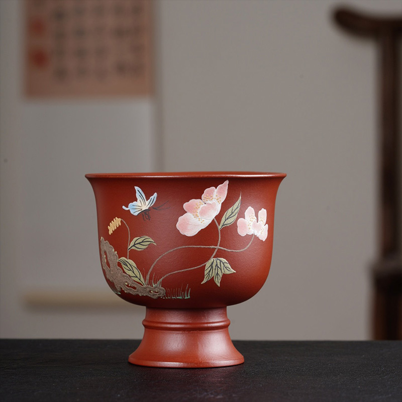 Purely Handmade Clay-Painted Zisha Tea Cups