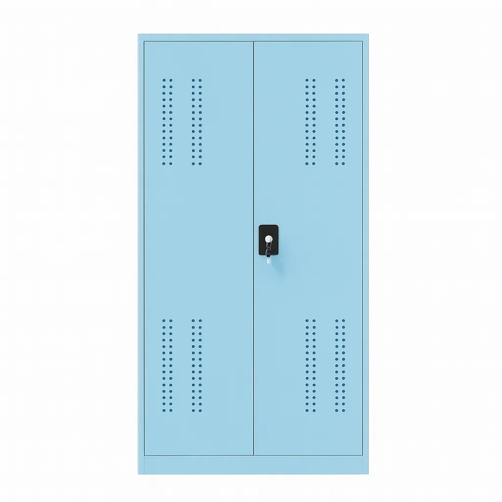 Armoire de rangement de garage métallique bleue avec serrure 180×90×40 cm