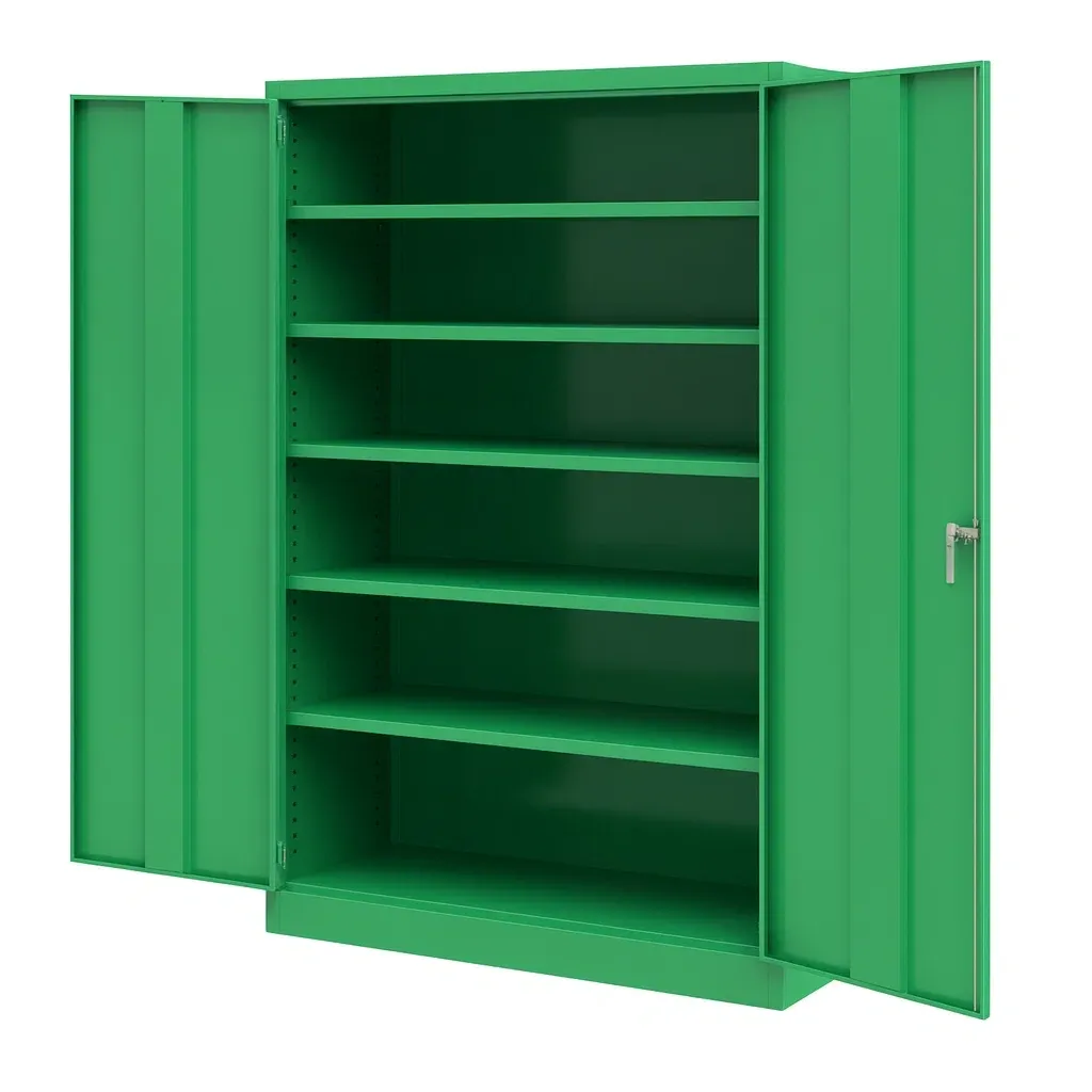 Armoire de rangement de garage métallique verte 6 étagères 185×90×40 cm