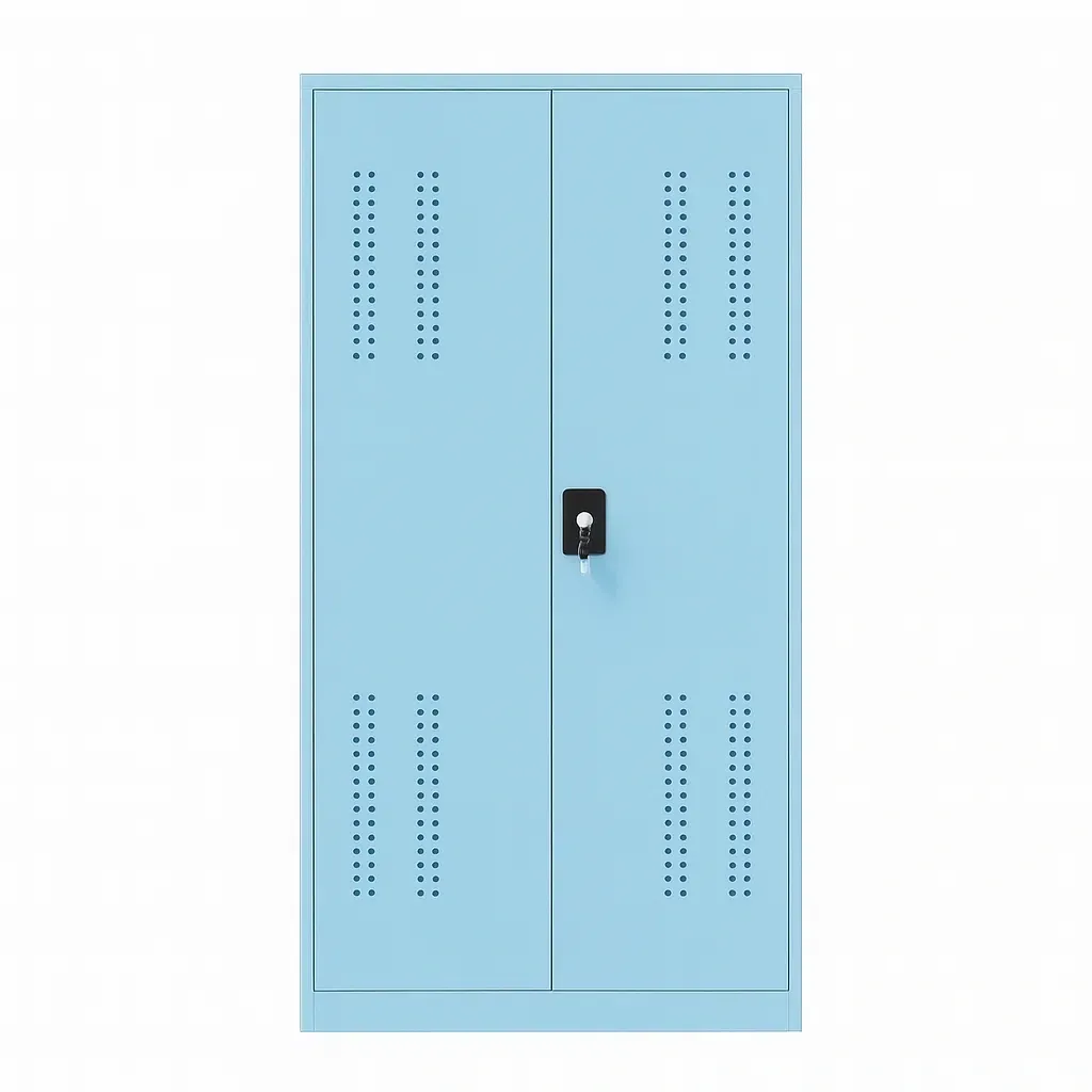 Armoire de rangement de garage métallique bleue avec serrure 180×90×40 cm