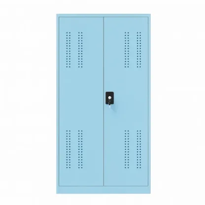 Armoire de rangement de garage métallique bleue avec serrure 180×90×40 cm