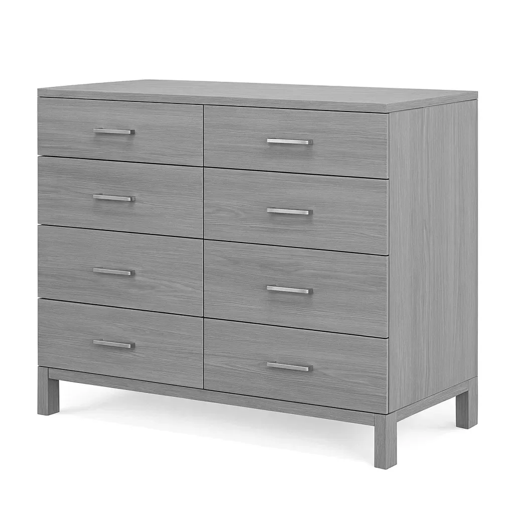 Commode en bois avec 8 tiroirs gris