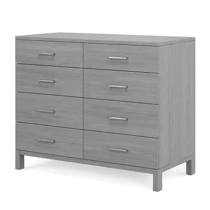 Commode en bois avec 8 tiroirs gris