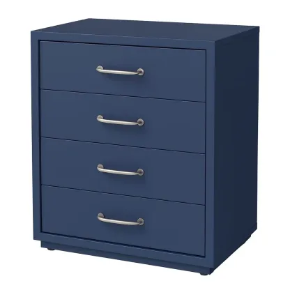 Commode en MDF bleu avec 4 tiroirs
