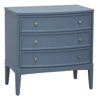 Commode en bois avec trois tiroirs bleu