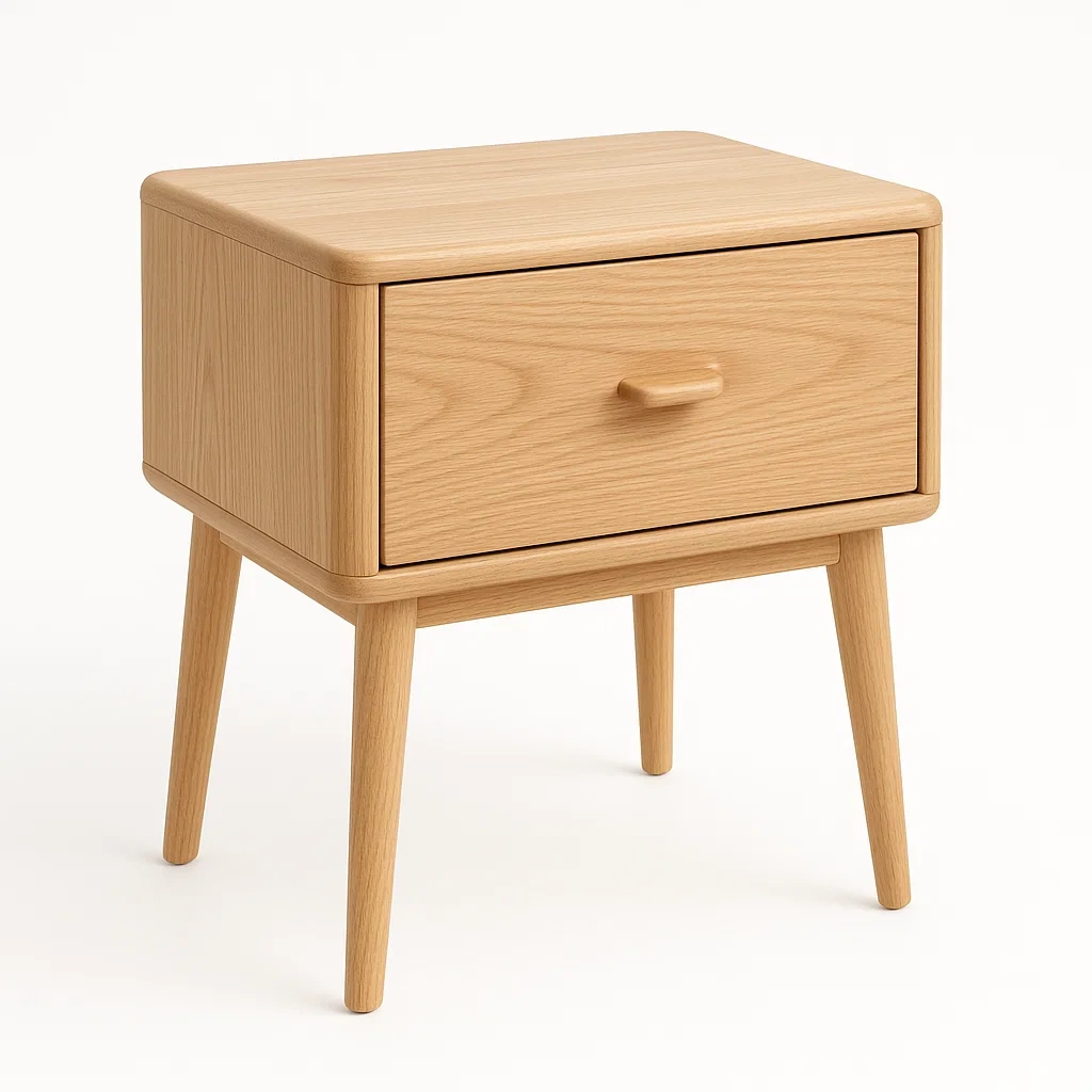 Table de chevet en chêne avec tiroir
