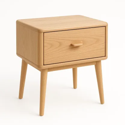 Table de chevet en chêne avec tiroir