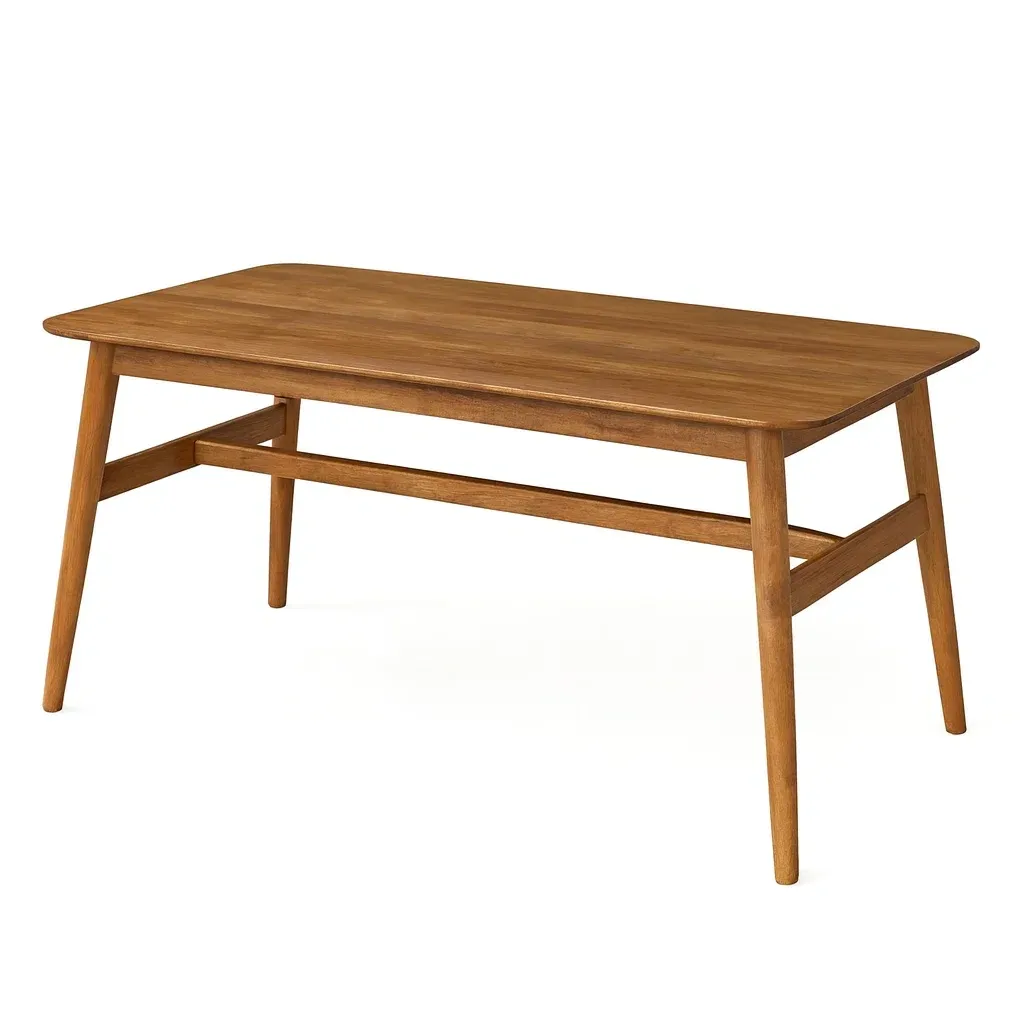 Table de salle à manger rectangulaire en bois massif marron 150×80×75 cm