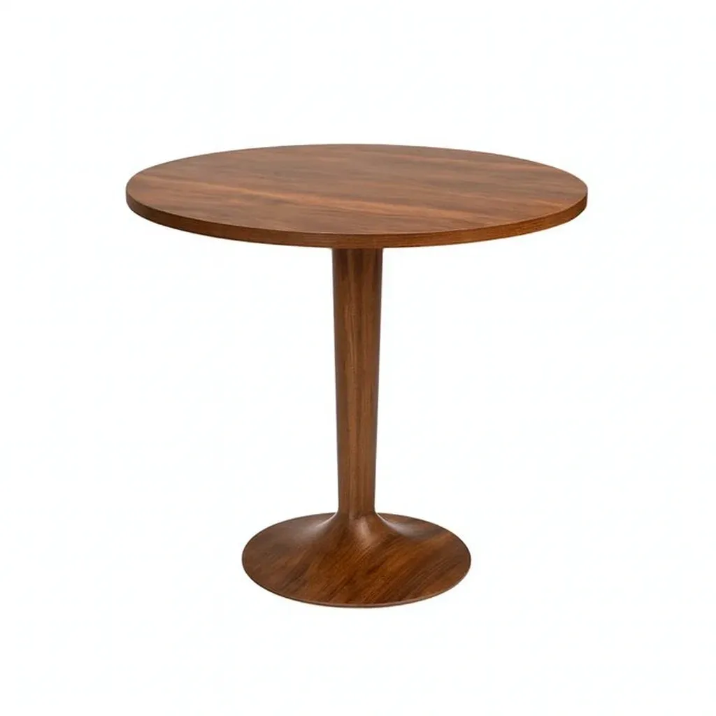 Table de salle à manger ronde en bois de noyer