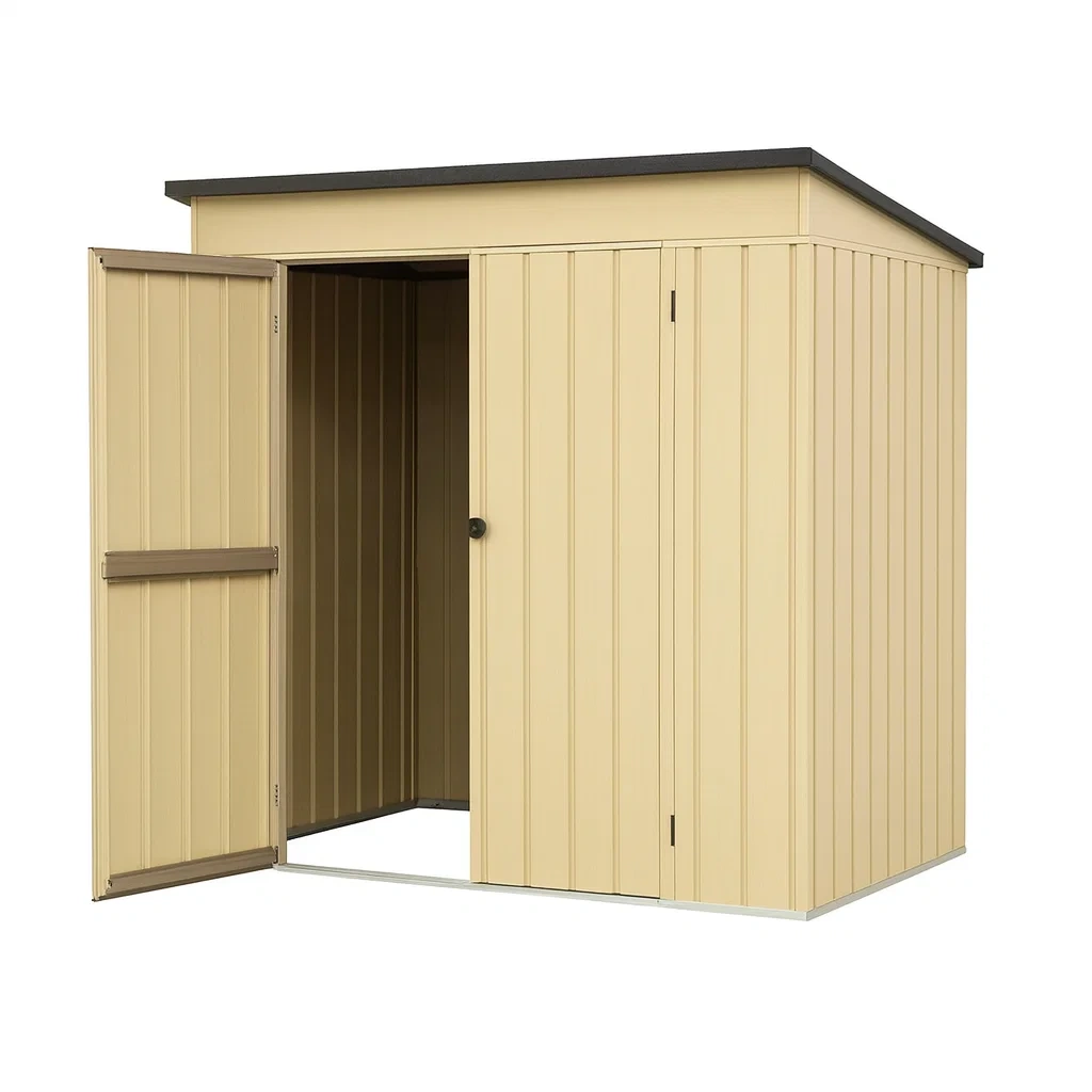 Abri de jardin en métal beige