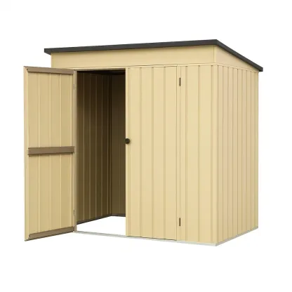 Abri de jardin en métal beige